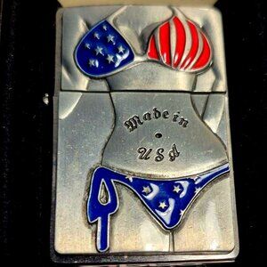 Cool Enameled Stars & Stripes Bikini Zippo Lighter